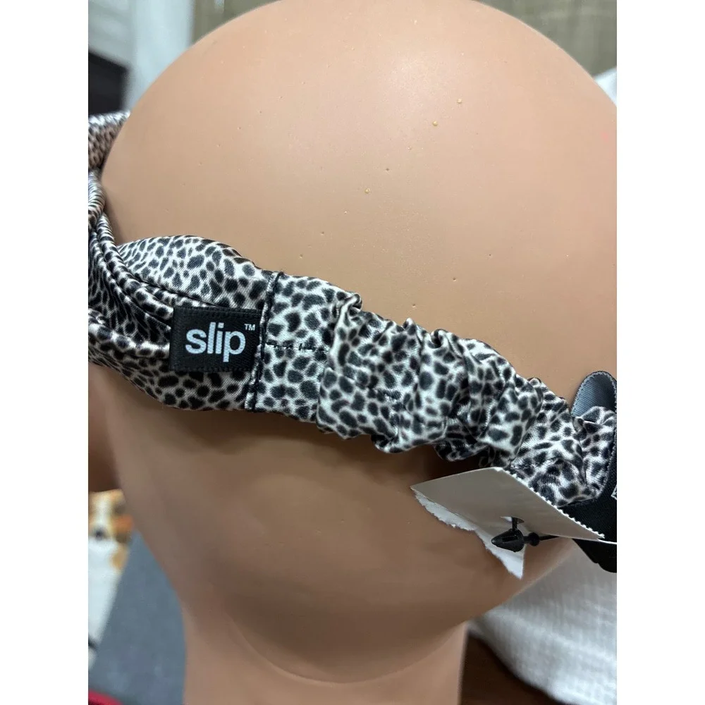 Slip Pure Silk Knot Headband Snow Leopard Print Mulberry Silk Hair Accessory New